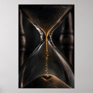 Zand in hartvorm in een zandloper poster