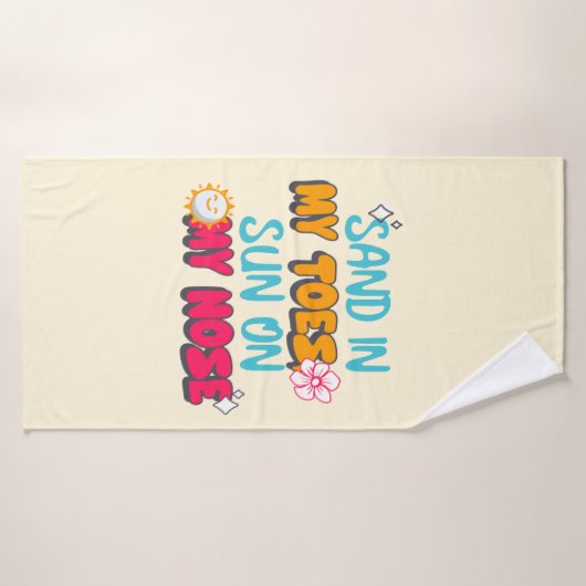 Zand in mijn tenen, zon op mijn neus badhanddoek (Badhanddoek)