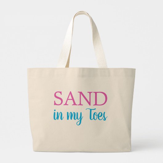Zand in mijn Toes Cute Ocean Beach Grote Tote Bag (Achterkant)