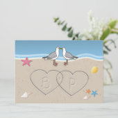 Zand Initialen Beach Thlewweddenschappen Kaart (Staand voorkant)