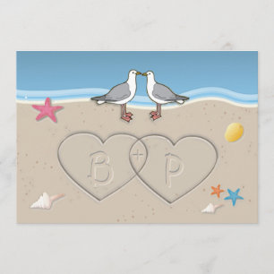 Zand Initialen Beach Thlewweddenschappen Kaart