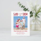 Zand is de aankondiging van de New Snow Photo Movi Briefkaart (Staand voorkant)