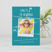 Zand is de New Snow Florida Holiday Photo Card (Staand voorkant)