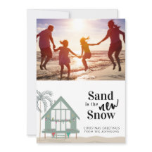 Zand is de New Snow Photo Kerstfeestay Kaart
