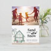 Zand is de New Snow Photo Kerstfeestay Kaart (Staand voorkant)