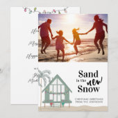 Zand is de New Snow Photo Kerstfeestay Kaart (Voorkant / Achterkant)