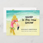 Zand is de Nieuwe Beweging van de Vakantie van het Aankondigingskaart (Voorkant / Achterkant)