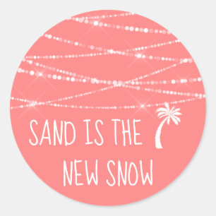 Zand is de nieuwe tropische sneeuwpalmboom   Koraa Ronde Sticker