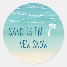 Zand is het Nieuw Sneeuwkuststrand Ronde Sticker