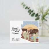 Zand is het Nieuwe Nieuwe Adres van SneeuwArizona Aankondigingskaart (Staand voorkant)