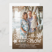 Zand is het Nieuwe Sneeuw Strand Kerstmis Feestdagenkaart (Voorkant / Achterkant)