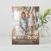 Zand is het Nieuwe Sneeuw Strand Kerstmis Feestdagenkaart (Staand voorkant)