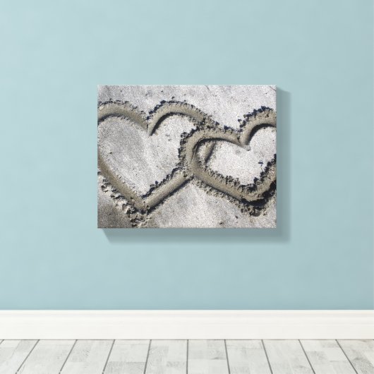 Zand Liefde Harten Verpakt Canvas (Insitu (Houten vloer))