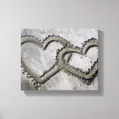 Zand Liefde Harten Verpakt Canvas Afdruk (Voorkant)