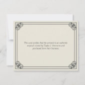 Zand Lijst Certificaat van echtheid (Achterkant)