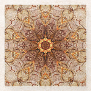 Zand Mandala Patroon met Sterren Center Onderzette Glazen Onderzetter