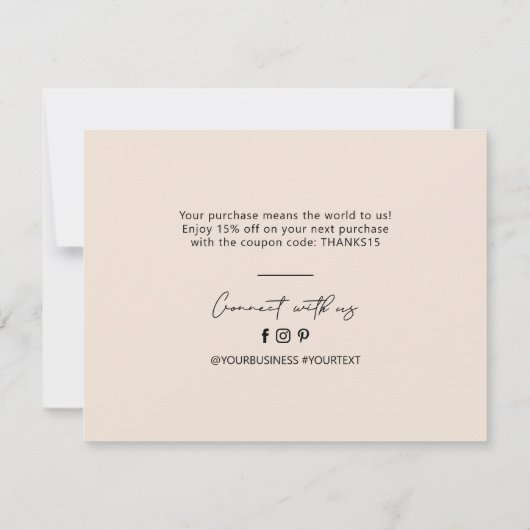 Zand | Moderne briefing voor zakelijk dank Bedankkaart (Achterkant)