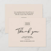 Zand | Moderne briefing voor zakelijk dank Bedankkaart (Voorkant / Achterkant)