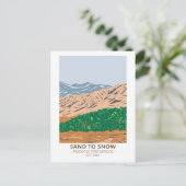 Zand naar sneeuw National Monument California Briefkaart (Staand voorkant)