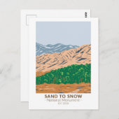 Zand naar sneeuw National Monument California Briefkaart (Voorkant / Achterkant)