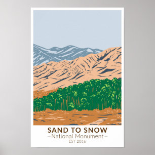 Zand naar sneeuw National Monument California Poster