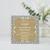 Zand, Nautical Rope & Sea Shells Blue Baby shower Kaart (Staand voorkant)