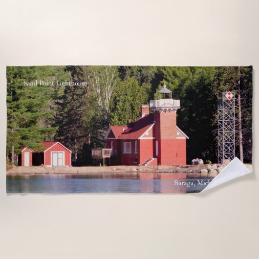 Zand Point Lighthouse Baraga strandhanddoek Strandlaken (Voorkant)