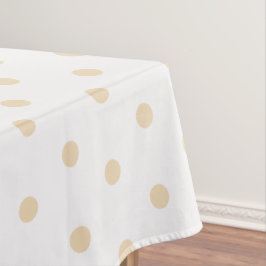 Zand polka stippen wit tafelkleed