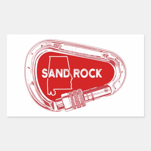 Zand Rock Alabama Rock Climbing Karabiner Rechthoekige Sticker (Voorkant)