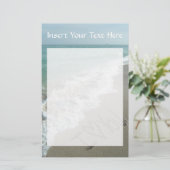 Zand schrijft op de beach, ik hou van je briefpapier (Staand voorkant)