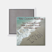 Zand schrijft op de beach, ik hou van je magneet (Voorkant / Achterkant)