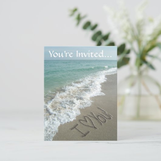 Zand schrijft op de beach, ik hou van jullie uitno kaart (Staand voorkant)