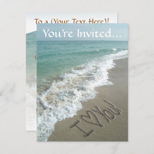 Zand schrijft op de beach, ik hou van jullie uitno kaart (Voorkant / Achterkant)