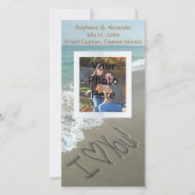 Zand schrijven op het strand, ik hou van jou