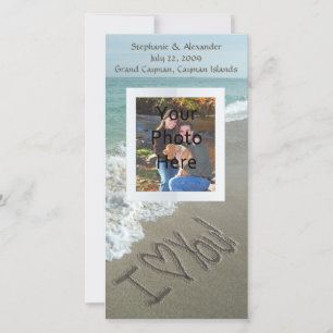 Zand schrijven op het strand, ik hou van jou fotok aankondiging