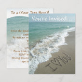 Zand schrijven op het strand, Ik hou van jou uitno Kaart (Voorkant / Achterkant)