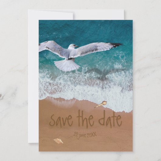 Zand Schrijven 🌊🐚 Strand Save the Date (Achterkant)