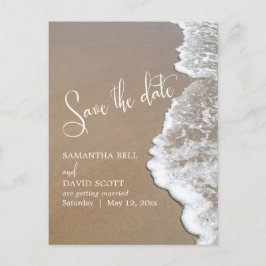 Zand & Schuim Strand Bruiloft Save the Date 1b Aankondigingskaart