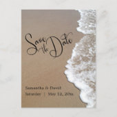 Zand & Schuim Strand Bruiloft Save the Date 2a Aankondigingskaart (Voorkant)