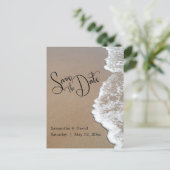 Zand & Schuim Strand Bruiloft Save the Date 2a Aankondigingskaart (Staand voorkant)