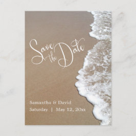 Zand & Schuim Strand Bruiloft Save the Date 2b Aankondigingskaart