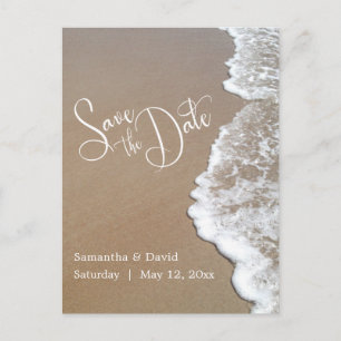Zand & Schuim Strand Bruiloft Save the Date 2b Aankondigingskaart