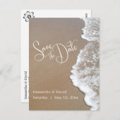 Zand & Schuim Strand Bruiloft Save the Date 2b Aankondigingskaart (Voorkant / Achterkant)