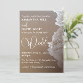 Zand & Schuim Strand Foto & Typografie Bruiloft 2 Kaart (Staand voorkant)