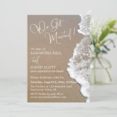 Zand & Schuim Strand Foto, We Zijn Getrouwd Witte Kaart (Staand voorkant)