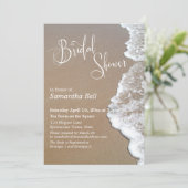 Zand & Schuim Strand Foto Wit Type, Vrijgezellenfe Kaart (Staand voorkant)