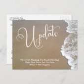 Zand & Schuim Uitgestelde Strand Bruiloft Update Briefkaart (Voorkant / Achterkant)