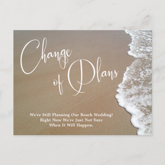 Zand, Schuim Verandering van Plannen Uitgesteld St Briefkaart (Voorkant)