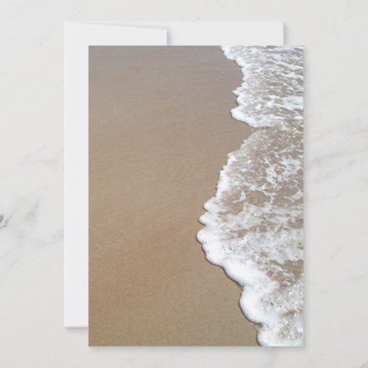 Zand & schuimbalfoto, we hebben gehuwde witte teks kaart (Achterkant)