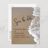 Zand & schuimband Weddenschap Opslaan Datum Aankondigingskaart (Voorkant / Achterkant)